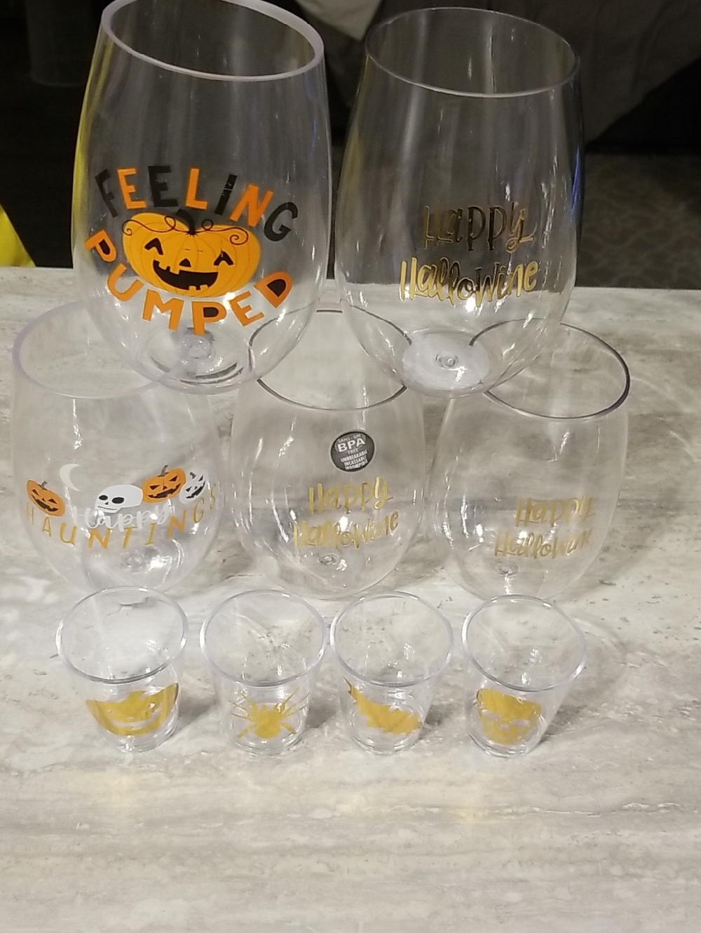 Halloween Plastic Wine & Shot Glass Lot